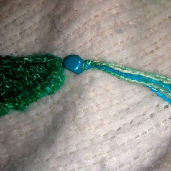 Dragonfly Crochet Shawl Wrap Teal Aqua Soft HANDCRAFTED - Picture 11 of 13